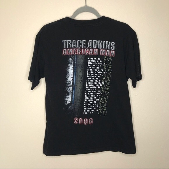 Anvil Trace Adkins American Man 2008 Concert Tour Black T Shirt Size Medium - Picture 5 of 12